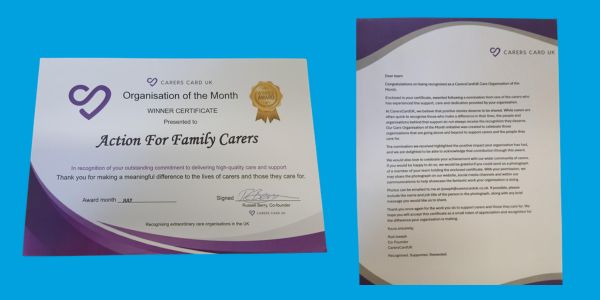Carers Card UK Care Organisation of the month